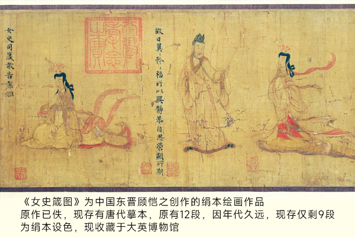 唐代絹本設色摹本《女史箴圖》-大英博物館藏